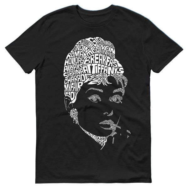 2020 summer style 100% cotton audrey hepburn icon quotes silhouette movies mens t-shirt tee shirt