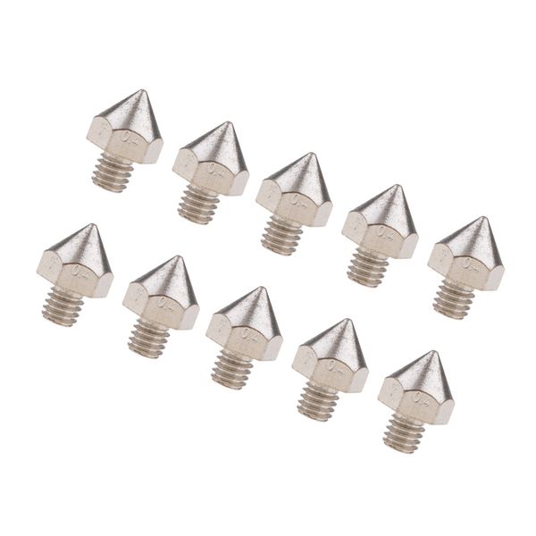 10 pieces silver m6 nozzle extruder nd 0.4mm 1.75mm for 3d printer accessories
10 pieces silver m6 nozzle extruder nd 0.4mm 1.75mm for 3d printer accessories
