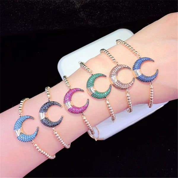 10pcs/lot brass bracelet pave rainbow cz moon adjustable bracelet fashion jewelry, Black
10pcs/lot brass bracelet pave rainbow cz moon adjustable bracelet fashion jewelry, Black
