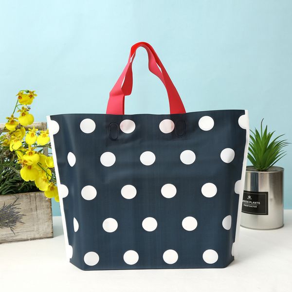 gift wrap 48pcs thick large plastic bags with handle high-density polythylene eco-friendly black polka dot clothing store packaging
gift wrap 48pcs thick large plastic bags with handle high-density polythylene eco-friendly black polka dot clothing store packaging