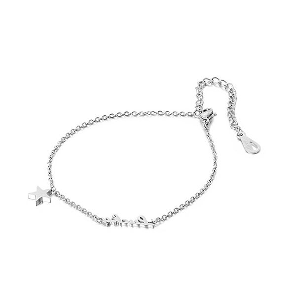 fashion simple chain bracelets silver stainless steel star bracelets pulseras jewelry for women, Black
fashion simple chain bracelets silver stainless steel star bracelets pulseras jewelry for women, Black