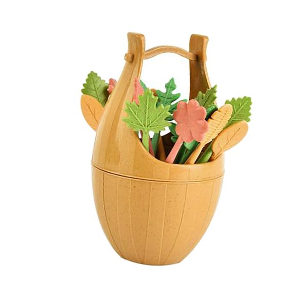 16pcs green biodegradable wheat straw leaves fruit fork set table decoration
16pcs green biodegradable wheat straw leaves fruit fork set table decoration