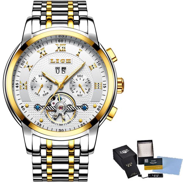 mayforest classic business watch men automatic mechanical tourbillon watch luxury fashion stainless steel waterproof sports watch men, Slivery;brown
mayforest classic business watch men automatic mechanical tourbillon watch luxury fashion stainless steel waterproof sports watch men, Slivery;brown