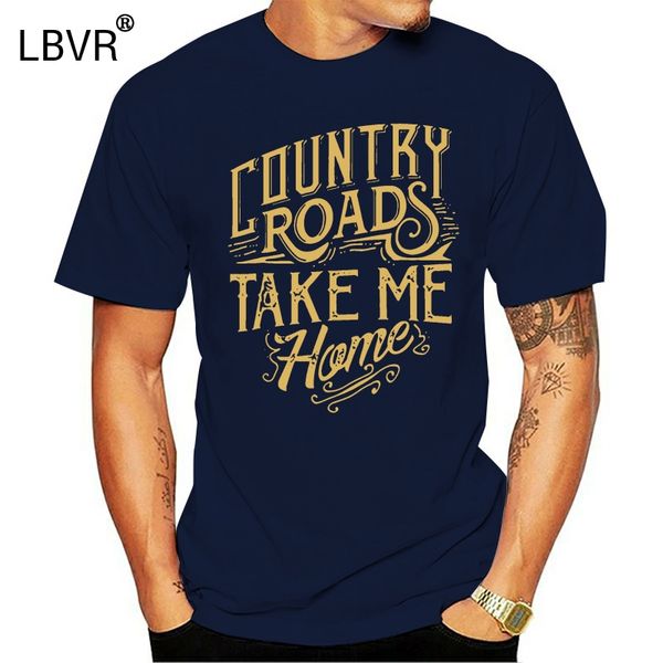 100% cotton 2019 men shirt mens short sleeve country roads take me home fashion summer mens t shirt