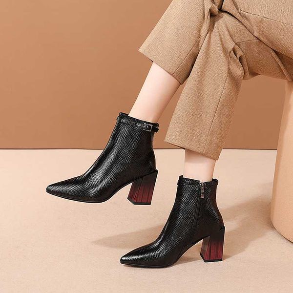 genuine leather wedding party boots elegant ladies boots mixed colors thick high heels side zipper shoes woman, Black
genuine leather wedding party boots elegant ladies boots mixed colors thick high heels side zipper shoes woman, Black