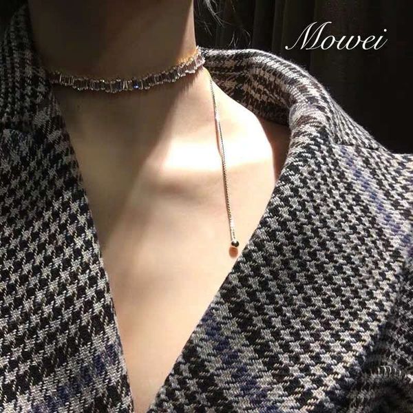 japanese and korean style pull-out necklace women's fashion zircon fat-product pendant diamond choker, Silver
japanese and korean style pull-out necklace women's fashion zircon fat-product pendant diamond choker, Silver