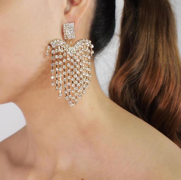 manilai luxury rhinestone tassel earrings statement heart shape drop dangle earrings women wedding bridal jewelry 2020, Silver
manilai luxury rhinestone tassel earrings statement heart shape drop dangle earrings women wedding bridal jewelry 2020, Silver