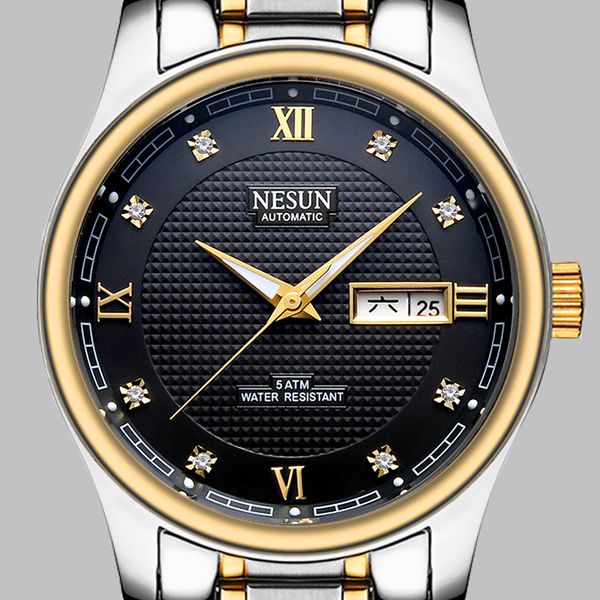 wristwatches nesun brand men's watch luxury business waterproof luminous stainless steel fashion casual automatic mechanical watches, Slivery;brown
wristwatches nesun brand men's watch luxury business waterproof luminous stainless steel fashion casual automatic mechanical watches, Slivery;brown