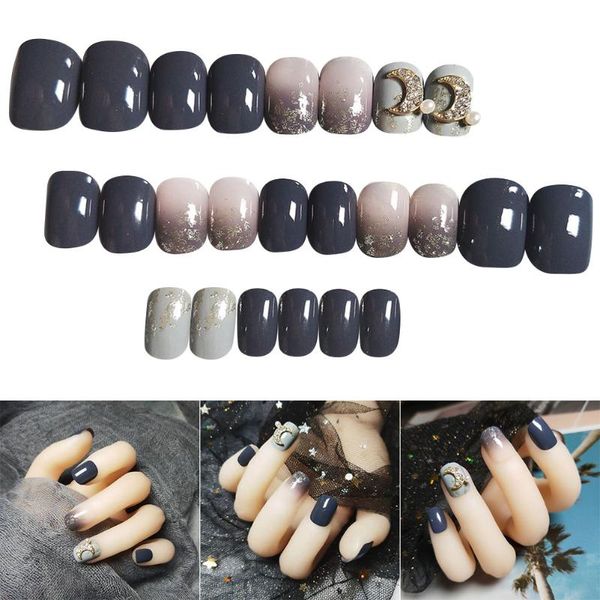 24pcs imitation pearl moon fake nail full cover artificial nails for women girls ldo99, Red;gold 
24pcs imitation pearl moon fake nail full cover artificial nails for women girls ldo99, Red;gold