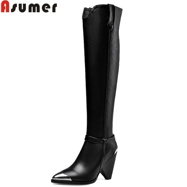 asumer big size 34-43 genuine leather boots pointed toe ladies over the knee boots spike ladies autumn winter 2020 new, Black
asumer big size 34-43 genuine leather boots pointed toe ladies over the knee boots spike ladies autumn winter 2020 new, Black