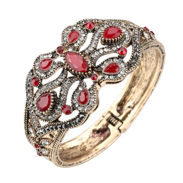 vintage bohemian big bracelet crystal flower antique gold red charm bracelets for women wedding retro jewelry christmas gifts, Black
vintage bohemian big bracelet crystal flower antique gold red charm bracelets for women wedding retro jewelry christmas gifts, Black