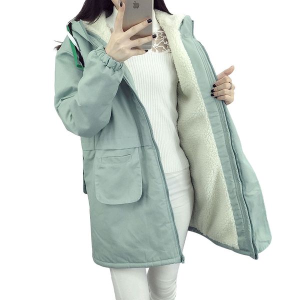 women's down & parkas winter women jacket fashion casual hooded student korean coat female plus velvet thicken lambswool loose outerwea, Black
women's down & parkas winter women jacket fashion casual hooded student korean coat female plus velvet thicken lambswool loose outerwea, Black