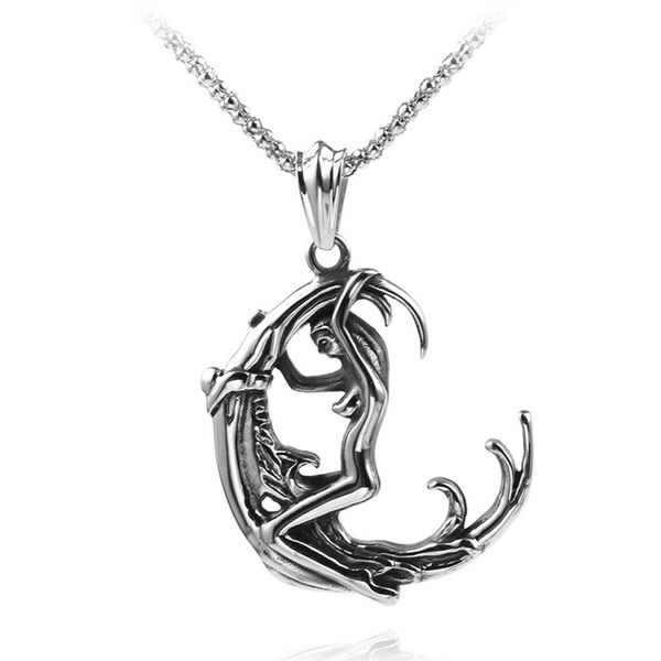 retro men's necklace moon goddess pendant necklace hip hop rock long chain fashion jewelry gift, Silver
retro men's necklace moon goddess pendant necklace hip hop rock long chain fashion jewelry gift, Silver