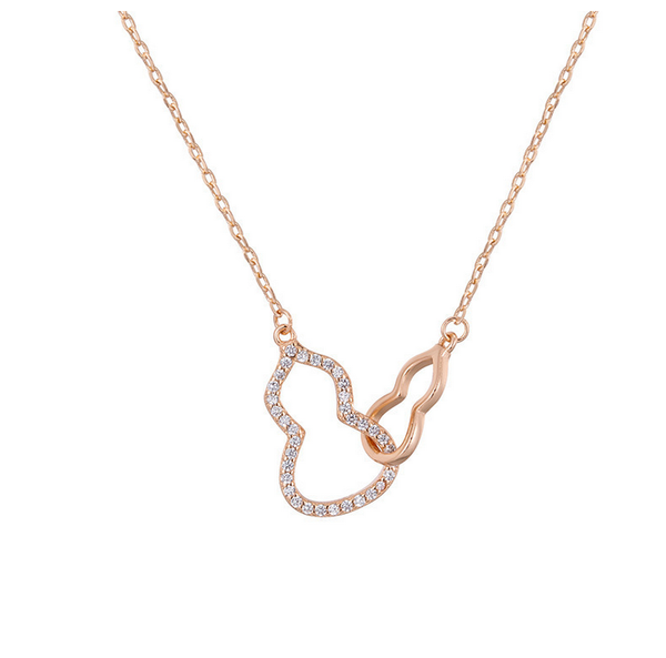 singapore chomel official website necklace women's double gourd pendant fringe collarbone chain small group design gift for girl, Silver
singapore chomel official website necklace women's double gourd pendant fringe collarbone chain small group design gift for girl, Silver