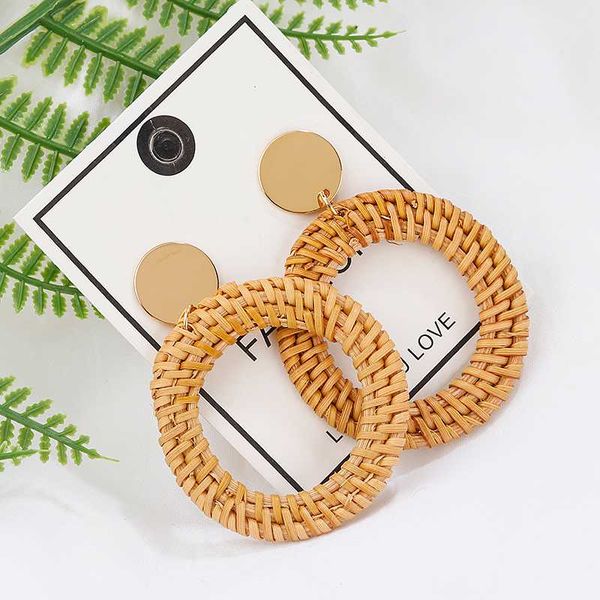 aensoa simple bamboo round drop earrings for women korea handmade rattan straw braid alloy hook circle earrings party jewelry, Silver
aensoa simple bamboo round drop earrings for women korea handmade rattan straw braid alloy hook circle earrings party jewelry, Silver