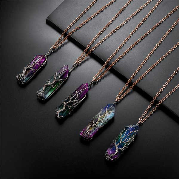 pendant necklaces sedmart 7chakra rainbow natural stone copper wire necklace for women men long chain tree of life statement jewelry gift, Silver
pendant necklaces sedmart 7chakra rainbow natural stone copper wire necklace for women men long chain tree of life statement jewelry gift, Silver