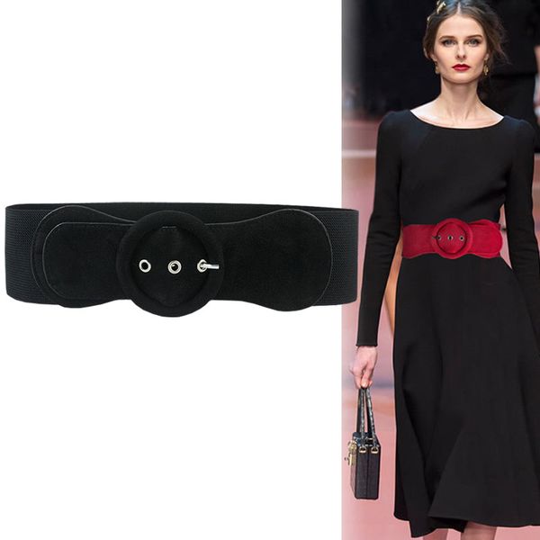 2020 designer belts for women wide elastic waist belt stretch waistband cinch belt cummerbund with buckle for dresses coat, Black;brown 
2020 designer belts for women wide elastic waist belt stretch waistband cinch belt cummerbund with buckle for dresses coat, Black;brown
