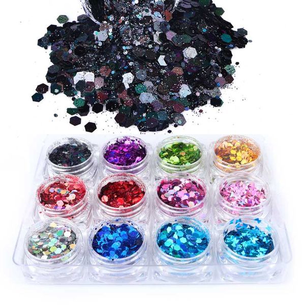 12 colors/set holographic chunky nail glitter gold silver flakes sparkly 3d hexagon sequins face body eye nail decorations, Silver;gold
12 colors/set holographic chunky nail glitter gold silver flakes sparkly 3d hexagon sequins face body eye nail decorations, Silver;gold
