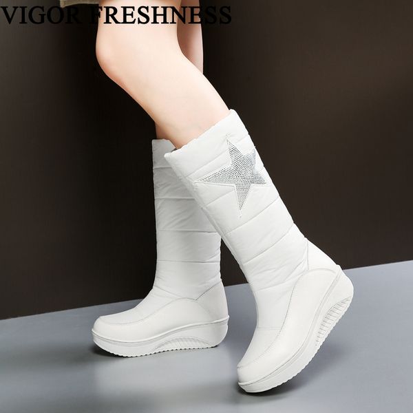 vigor freshness snow boots winter women shoes mid-calf boots fur woman wedges heels ladies warm shoes my370, Black
vigor freshness snow boots winter women shoes mid-calf boots fur woman wedges heels ladies warm shoes my370, Black