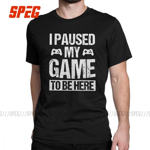 man t shirt i paused my game to be here novelty short sleeve gamer comedy funny tees o neck cotton birthday present t-shirt
man t shirt i paused my game to be here novelty short sleeve gamer comedy funny tees o neck cotton birthday present t-shirt