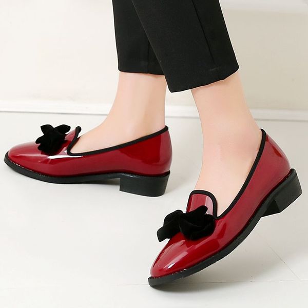 coolulu new fashion patent leather loafers women slip on low square heel all match casual ladies pumps with bowtie size 32-48, Black
coolulu new fashion patent leather loafers women slip on low square heel all match casual ladies pumps with bowtie size 32-48, Black