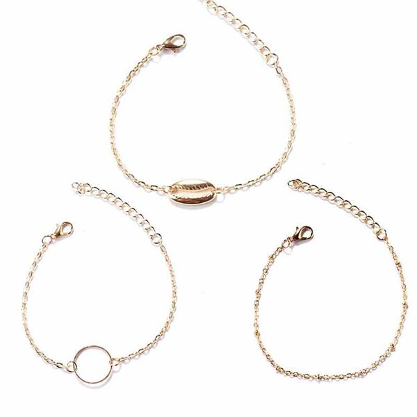 link, chain 3pcs/set simple female bracelets circle shell bead gold bracelet set ladies charm beach party jewelry, Black
link, chain 3pcs/set simple female bracelets circle shell bead gold bracelet set ladies charm beach party jewelry, Black
