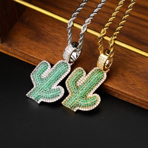 fashion hip hop jewelry iced out cactus pendant necklace green cubic zircon men's necklace, Silver
fashion hip hop jewelry iced out cactus pendant necklace green cubic zircon men's necklace, Silver