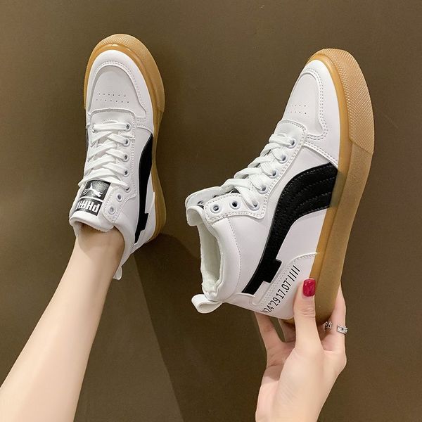 real soft leather white shoes womens sneakers 2020 autumn new korean students high-shoes casual board shoes ins fashion, Black
real soft leather white shoes womens sneakers 2020 autumn new korean students high-shoes casual board shoes ins fashion, Black