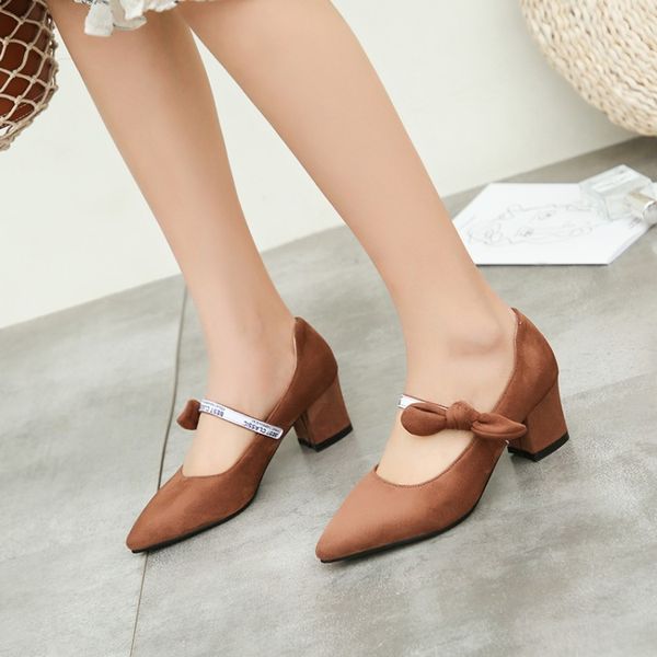 dress shoes big size 9 11 12 ladies high heels women woman pumps pure pointed suede butterfly knot thick-heeled single, Black
dress shoes big size 9 11 12 ladies high heels women woman pumps pure pointed suede butterfly knot thick-heeled single, Black