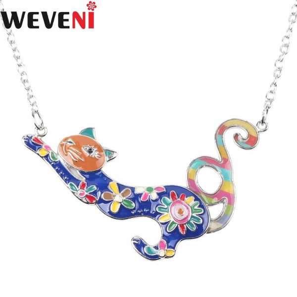chokers weveni statement enamel metal floral cat choker necklace pendants chain collar fashion animal jewelry for women girl accessories, Golden;silver
chokers weveni statement enamel metal floral cat choker necklace pendants chain collar fashion animal jewelry for women girl accessories, Golden;silver