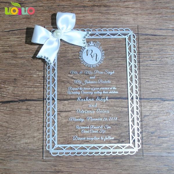greeting cards 20pcs uoiuo brand royal acrylic invitation card model with foil silver words printing
greeting cards 20pcs uoiuo brand royal acrylic invitation card model with foil silver words printing