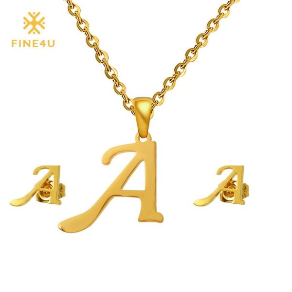 fine4u n104 wedding 26 letters necklace & earrings sets 316l stainless steel bridal jewelry sets women alfabet initial necklace, Silver
fine4u n104 wedding 26 letters necklace & earrings sets 316l stainless steel bridal jewelry sets women alfabet initial necklace, Silver