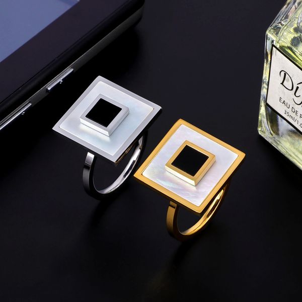 stainless steel personality shell ring square shape charm rings for woman man fashion jewelry gift, Golden;silver
stainless steel personality shell ring square shape charm rings for woman man fashion jewelry gift, Golden;silver