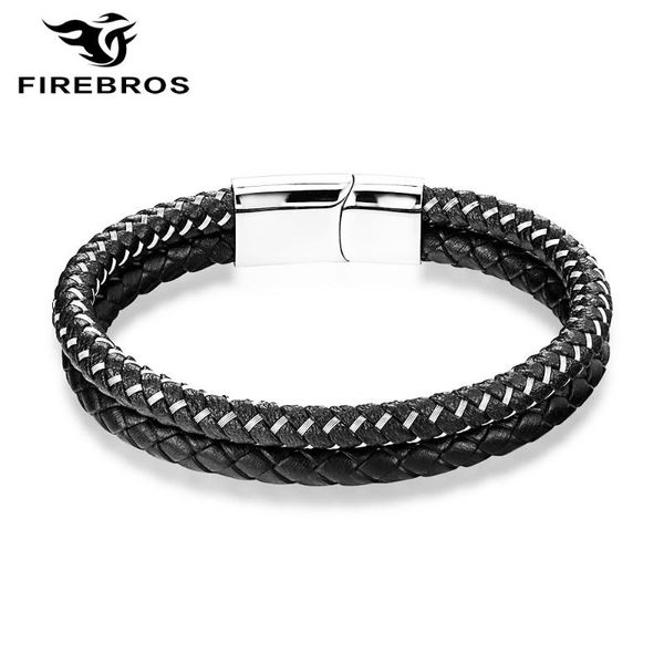 tennis firebros 2021 silver color magnetic clasp stainless steel wire double layers genuine leather bracelet men punk jewelry gift, Golden;silver
tennis firebros 2021 silver color magnetic clasp stainless steel wire double layers genuine leather bracelet men punk jewelry gift, Golden;silver