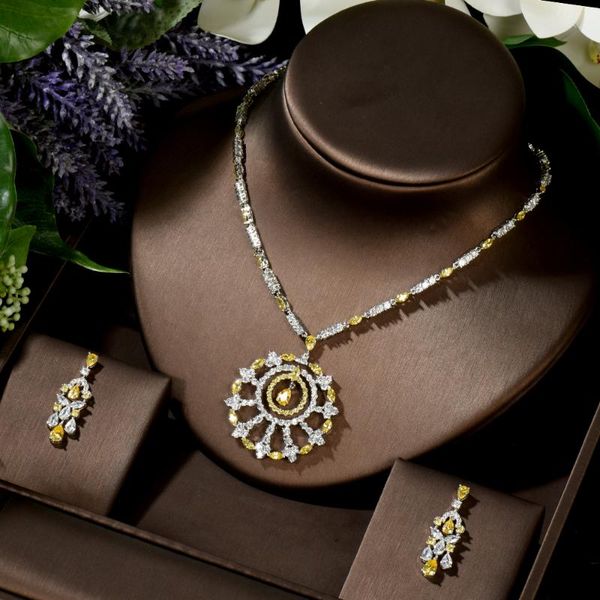 earrings & necklace hibride luxury women jewels elegant round shape bridal cz big wedding jewelry sets for bride n-1477, Silver
earrings & necklace hibride luxury women jewels elegant round shape bridal cz big wedding jewelry sets for bride n-1477, Silver
