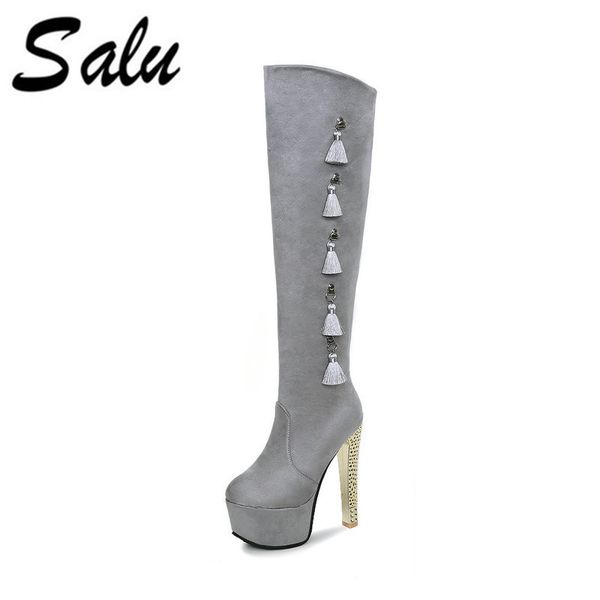 salu women boots knee high boots super thin high heel platform winter shoes women motorcycle big size 34-46, Black
salu women boots knee high boots super thin high heel platform winter shoes women motorcycle big size 34-46, Black