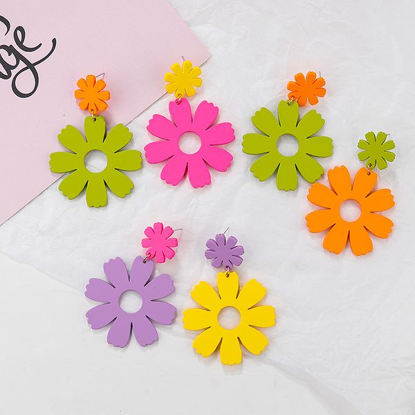 aensoa 2020 new design colorful flowers wooden earrings fashion jewelry summer multicolor drop earrings for women party jewelry, Silver
aensoa 2020 new design colorful flowers wooden earrings fashion jewelry summer multicolor drop earrings for women party jewelry, Silver