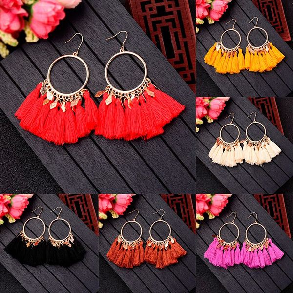anqi 2020 fashion multicolor cloth tassel earrings for women pendientes boho zinc alloy statement earrings wedding jewelry, Silver
anqi 2020 fashion multicolor cloth tassel earrings for women pendientes boho zinc alloy statement earrings wedding jewelry, Silver