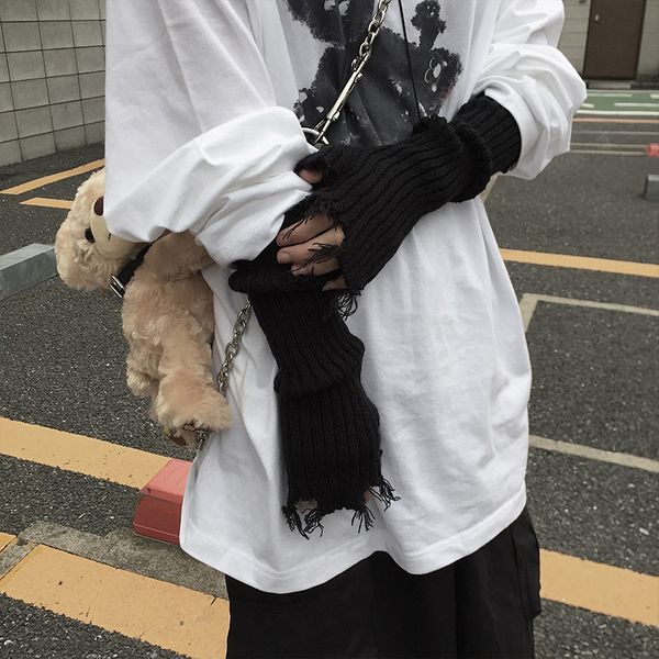 black gray beige tattered punk fingerless cuff knit gloves women men elbow length mittens broken cool stretch arm warmer 2ax6, Silver
black gray beige tattered punk fingerless cuff knit gloves women men elbow length mittens broken cool stretch arm warmer 2ax6, Silver