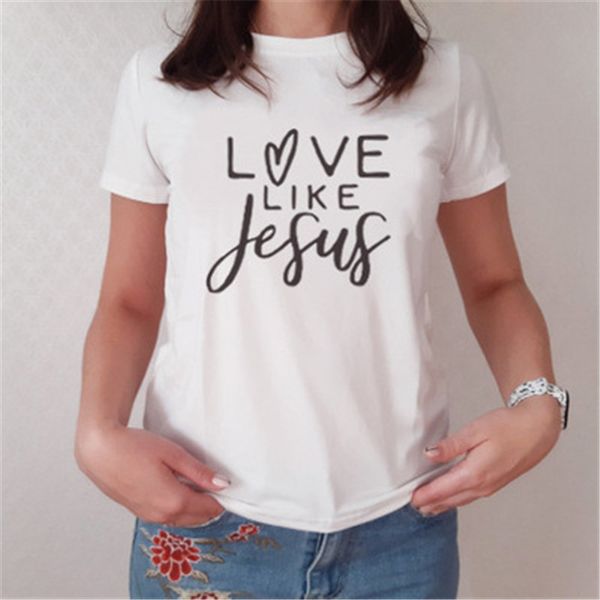 дамы любовь как иисус tshirts тенденции моды письмо шаблон короткие рукава tee дизайнер женский новый раунд шеи повседневный сыпучие tshirts, White
дамы любовь как иисус tshirts тенденции моды письмо шаблон короткие рукава tee дизайнер женский новый раунд шеи повседневный сыпучие tshirts, White