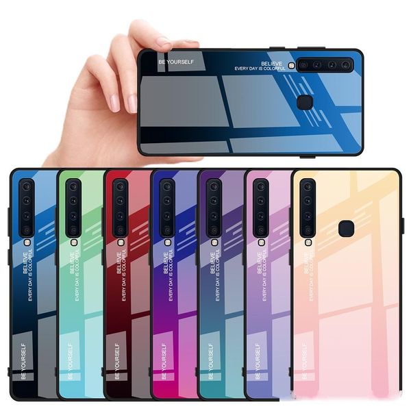 colorful scratch-proof thin gradient tempered glass phone case for samsung a9 2018 protection back case cover
colorful scratch-proof thin gradient tempered glass phone case for samsung a9 2018 protection back case cover