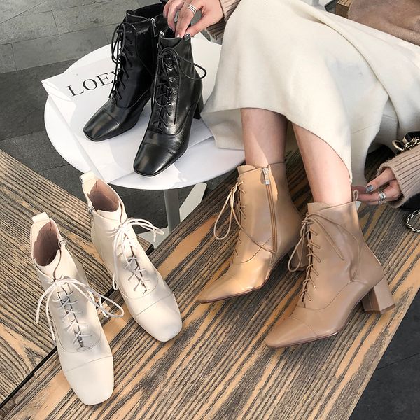 women ankle boots natural leather outdoor booties cowhide vamp boots + sheepskin insole + pigskin lining square head plus size, Black
women ankle boots natural leather outdoor booties cowhide vamp boots + sheepskin insole + pigskin lining square head plus size, Black