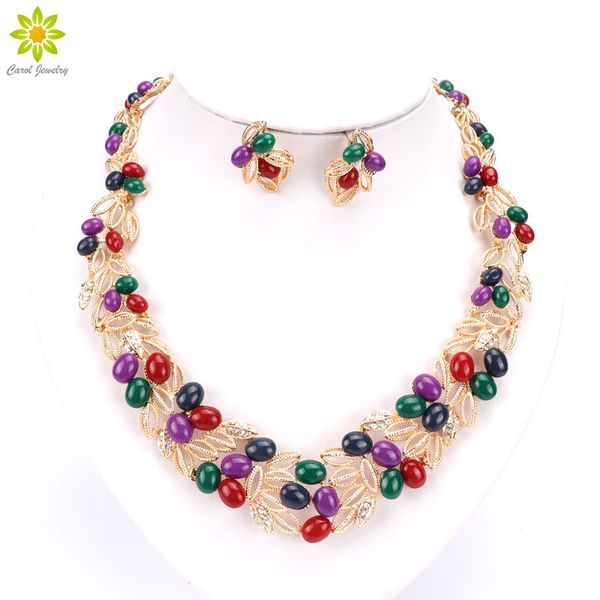 fashion jewelry pendant necklace resin alloy multicolor necklace women's bride earrings set, Silver
fashion jewelry pendant necklace resin alloy multicolor necklace women's bride earrings set, Silver