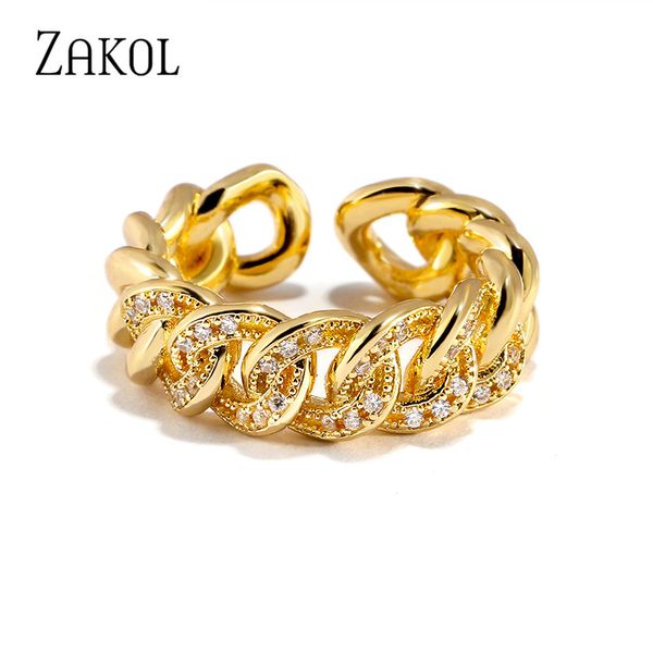 cluster rings zakol luxury chain design cubic zirconia gold-plated open adjustable women fashion couple fsrp2164, Golden;silver
cluster rings zakol luxury chain design cubic zirconia gold-plated open adjustable women fashion couple fsrp2164, Golden;silver