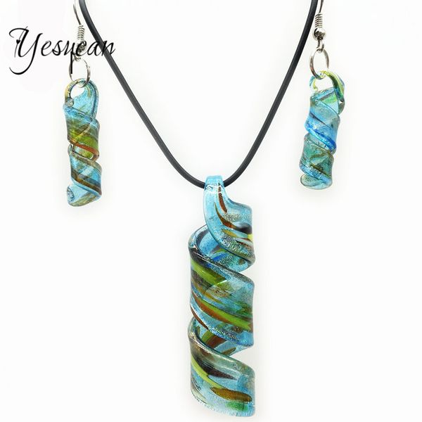yesucan personality glass spiral jewelry set glazed earring twisted lampwork glass murano inspiration pendants necklace sets new, Silver
yesucan personality glass spiral jewelry set glazed earring twisted lampwork glass murano inspiration pendants necklace sets new, Silver