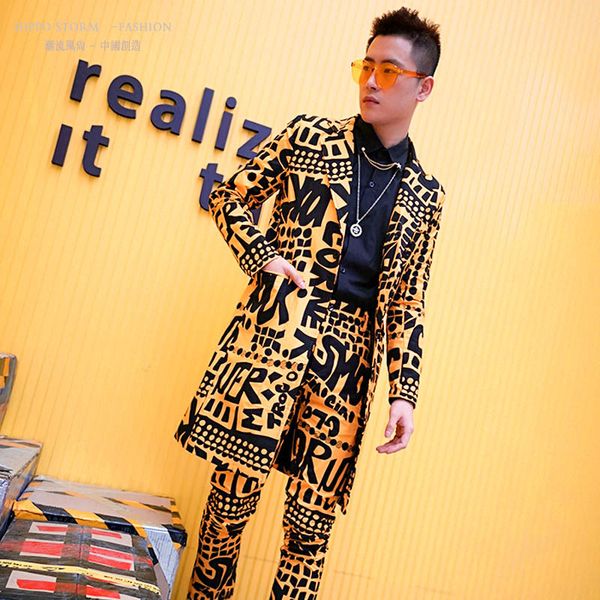 men's suits & blazers male slim fit blazer yellow suit jacket nightclub stage singer dj clothes men long casual sets 2pcs (jacket+pant), White;black
men's suits & blazers male slim fit blazer yellow suit jacket nightclub stage singer dj clothes men long casual sets 2pcs (jacket+pant), White;black