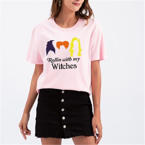 round neck tee designer male new short sleeve casual loose tshirt apparel rollin with my witches womens t-shirts summer fashion halloween, White
round neck tee designer male new short sleeve casual loose tshirt apparel rollin with my witches womens t-shirts summer fashion halloween, White