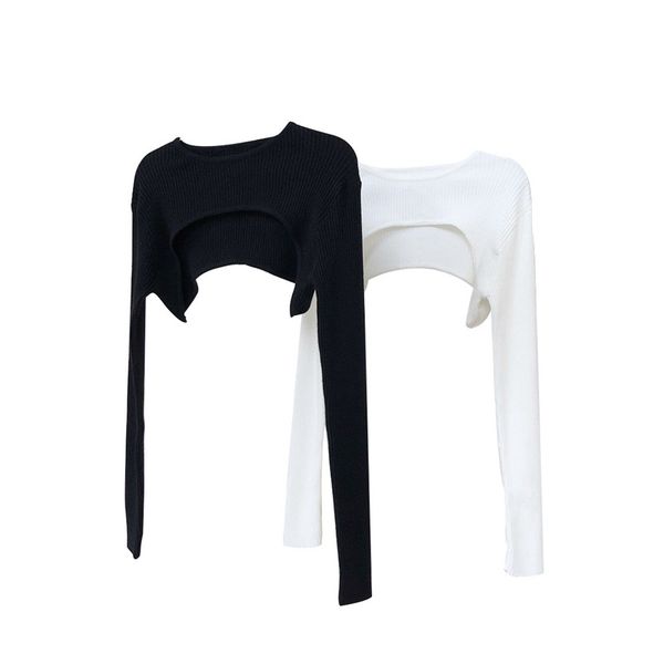 autumn fashion arc hem high waist knitwear slimming round neck long sleeve simple solid color small shawl pullover for women, White;black
autumn fashion arc hem high waist knitwear slimming round neck long sleeve simple solid color small shawl pullover for women, White;black