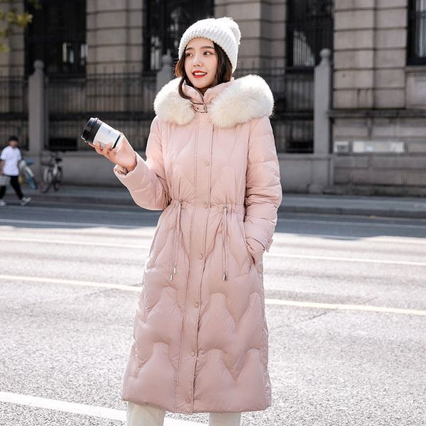 2020 new winter women korean real large fur collar coat white duck down jacket female elastic waist mid-long parkas s137, Black
2020 new winter women korean real large fur collar coat white duck down jacket female elastic waist mid-long parkas s137, Black
