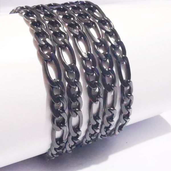 3meter lot black stainless steel black thin 4.5mm figaro chain nk chain jewelry findings diy marking chain bags accessories, Silver
3meter lot black stainless steel black thin 4.5mm figaro chain nk chain jewelry findings diy marking chain bags accessories, Silver